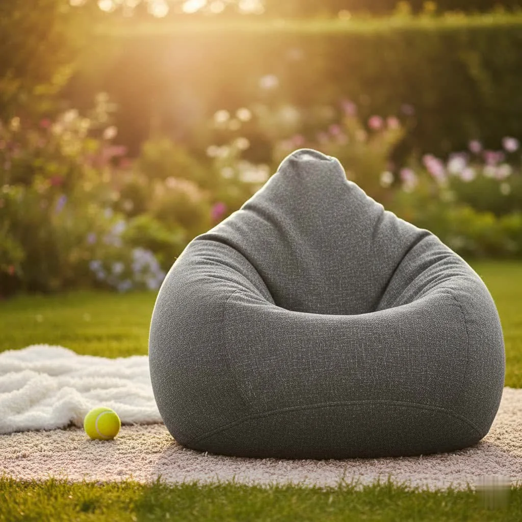 Yogibo bean bag transforming into a bed